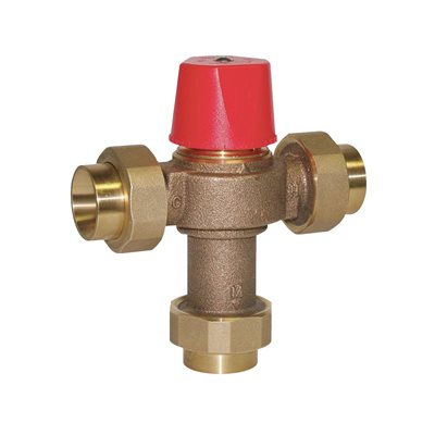 Thermostatic Mixing valve 1" solder Watts lead free